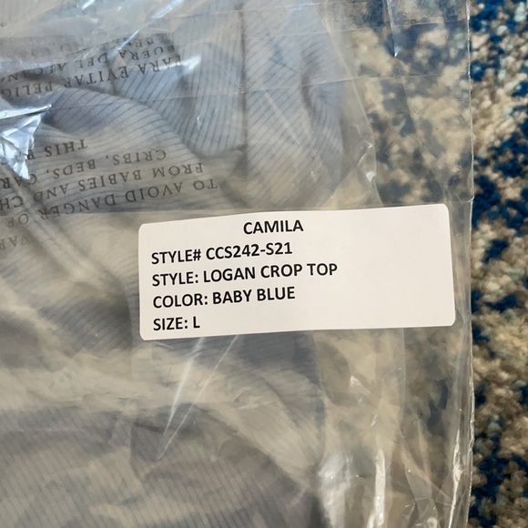 Camila Coelho Logan Crop Top in Baby Blue Large - Picture 6 of 6